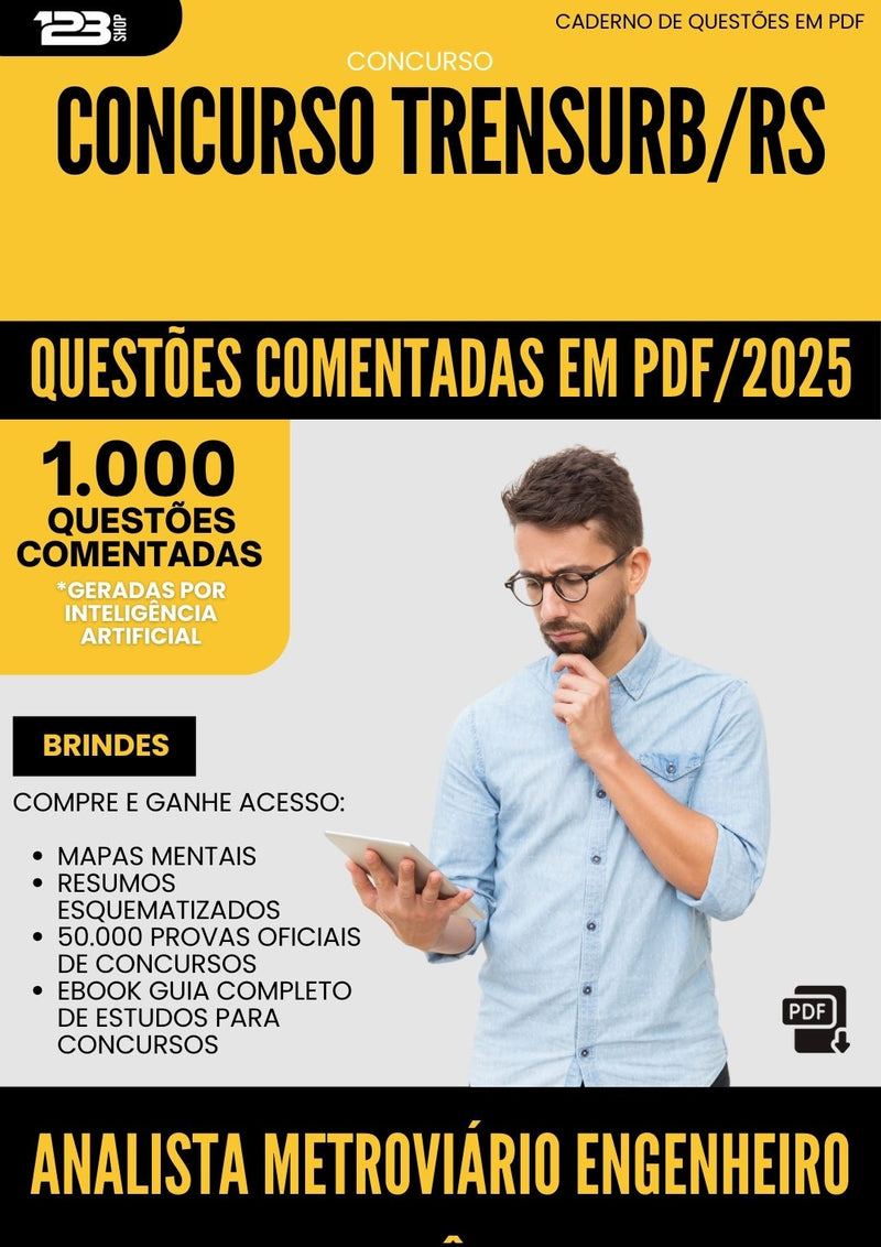 1000 Questões Comentadas para Concurso Analista Metroviario Engenheiro Eletronico Trensurb Rs 2025 - 1000 Questões