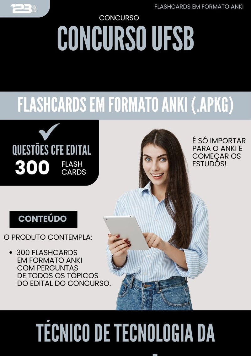 Flashcards para Concurso Tecnico De Tecnologia Da Informacao Ufsb 2025 - 300 Flashcards de Acordo com Edital