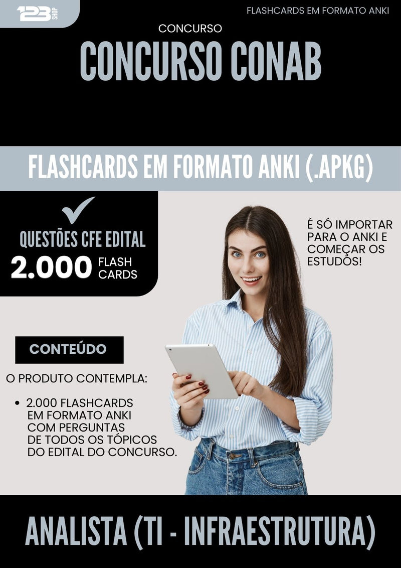 Flashcards para Concurso Analista Ti Infraestrutura Conab 2025 - 2000 Flashcards de Acordo com Edital