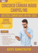 1000 Questões Comentadas para Concurso Agente Administrativo Camara da Prefeitura Mario Campos Mg 2025 - 200 Questões | Aprova Turbo