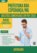 1000 Questões Comentadas para Concurso Advogado da Prefeitura Boa Esperanca Mg 2025 - 800 Questões | Aprova Turbo