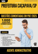 1000 Questões Comentadas para Concurso Agente Administrativo da Prefeitura Cacapava Sp 2025 - 1000 Questões | Aprova Turbo