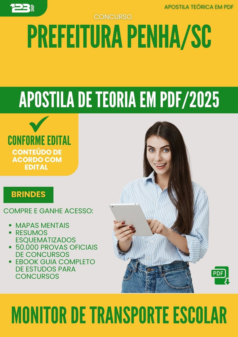 Apostila Teórica para Concurso Monitor De Transporte Escolar da Prefeitura Penha Sc 2025 - Conteúdo de Acordo com Edital