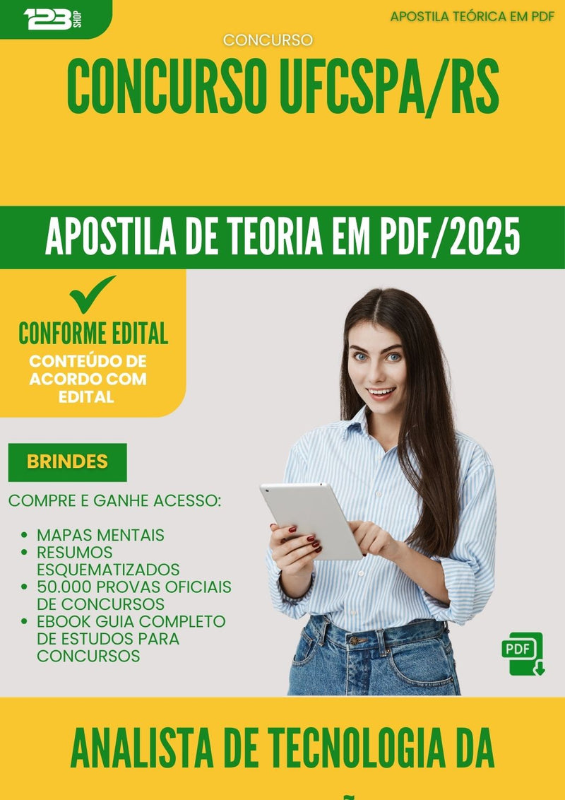 Apostila Teórica para Concurso Analista De Tecnologia Da Informacao Ufcspa Rs 2025 - Conteúdo de Acordo com Edital