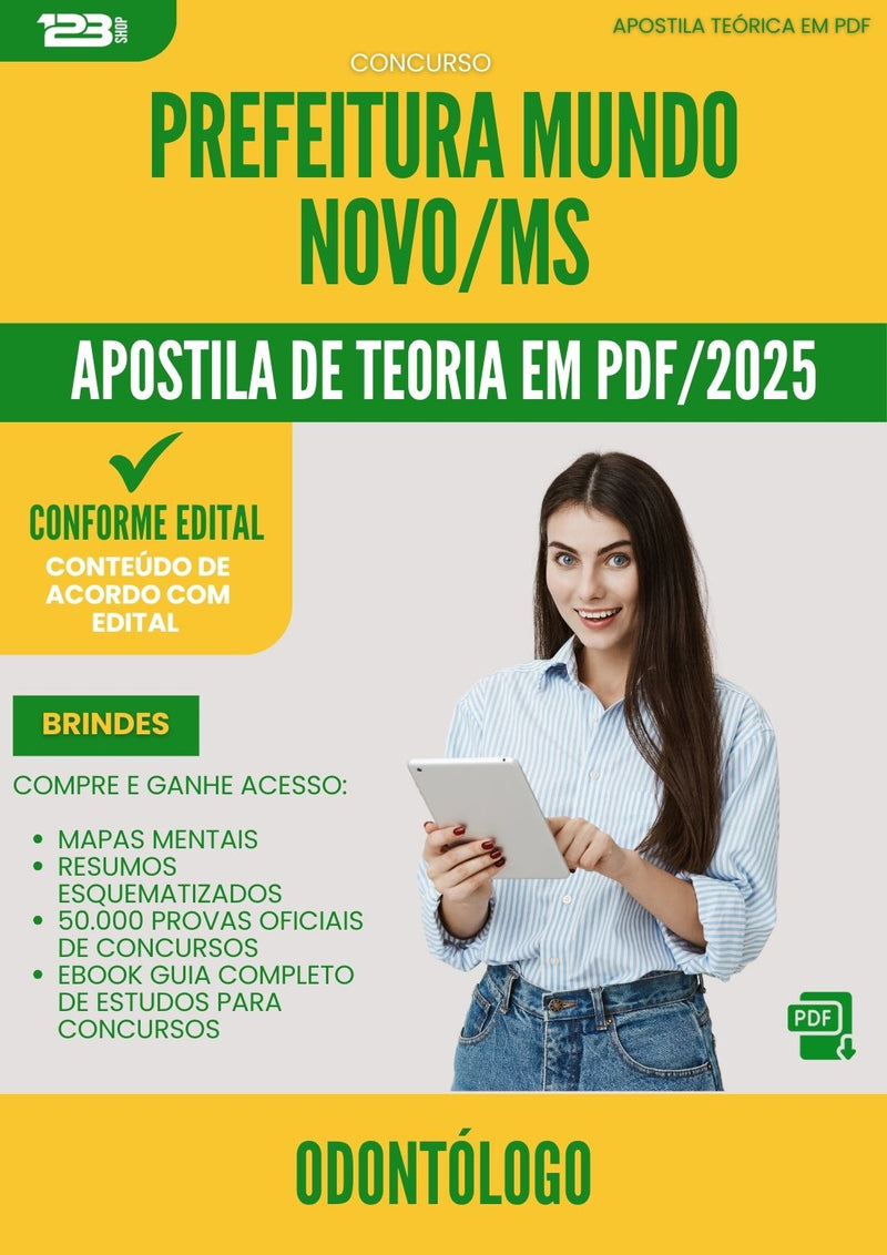Apostila Teórica para Concurso Odontologo da Prefeitura Mundo Novo Ms 2025 - Conteúdo de Acordo com Edital