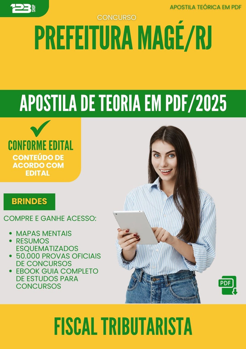 Apostila Teórica para Concurso Fiscal Tributarista da Prefeitura Mage Rj 2025 - Conteúdo de Acordo com Edital