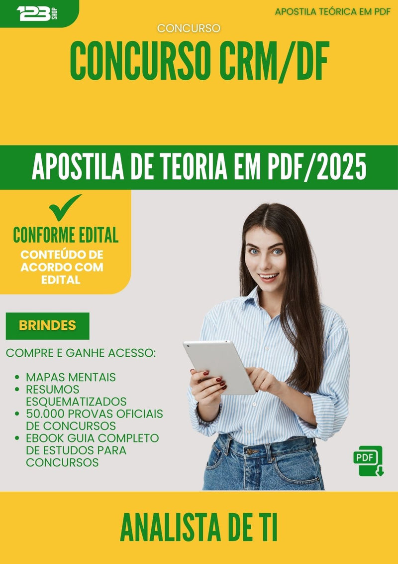 Apostila Teórica para Concurso Analista De Ti Crm Df 2025 - Conteúdo de Acordo com Edital
