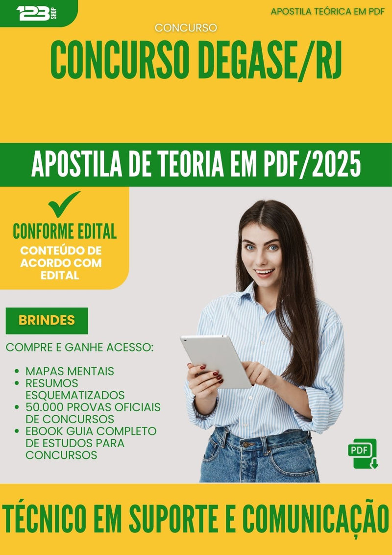 Apostila Teórica para Concurso Tecnico Em Suporte E Comunicacao Em Ti Degase Rj 2025 - Conteúdo de Acordo com Edital