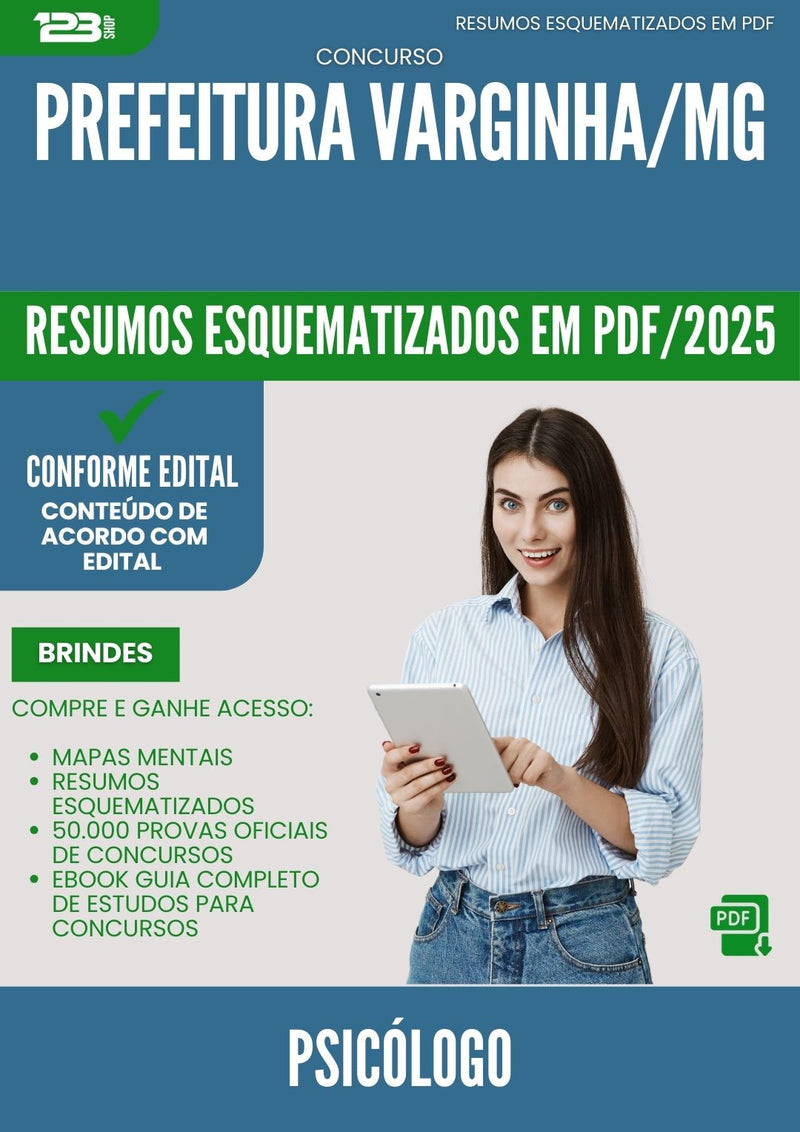 Resumos Esquematizados para Concurso Psicologo da Prefeitura Varginha Mg 2025 - Conteúdo de Acordo com Edital