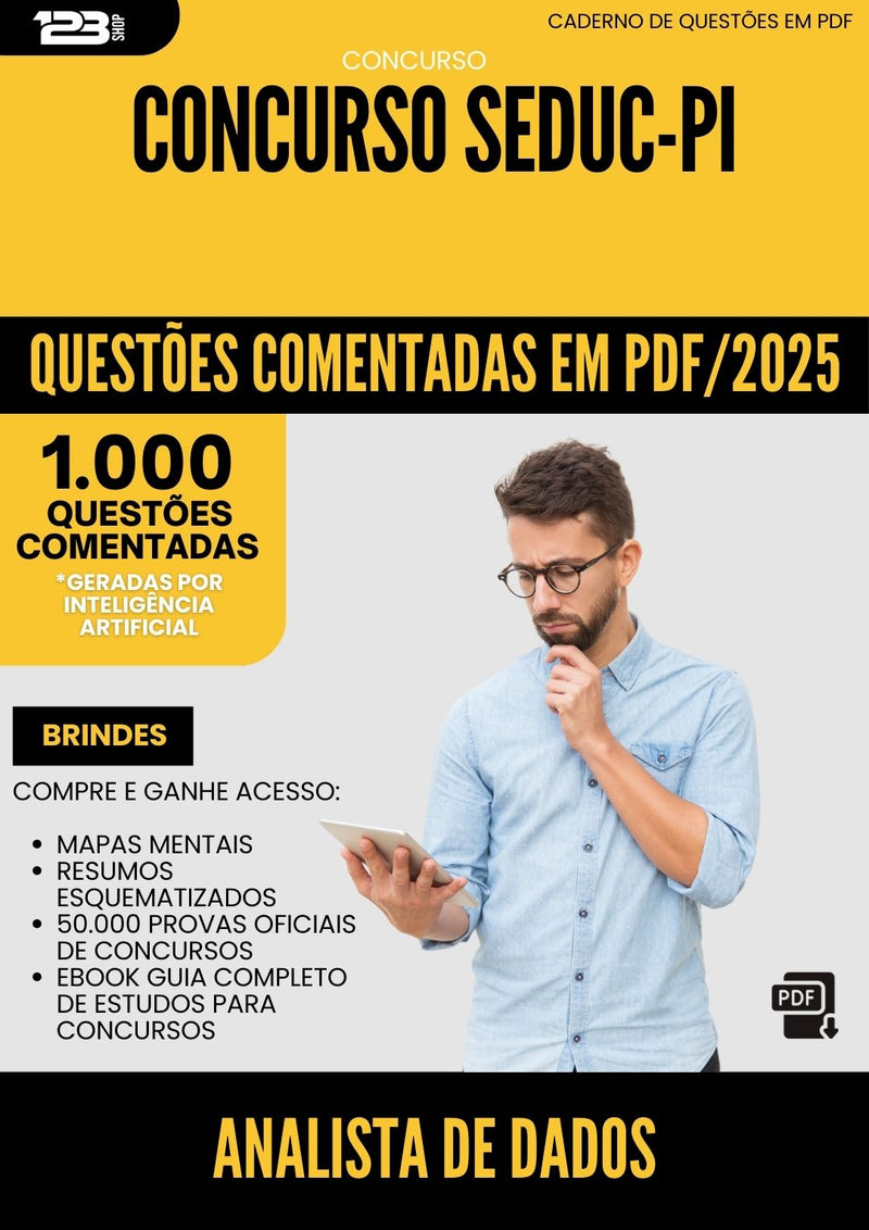 1000 Questões Comentadas para Concurso Analista De Dados Seduc Pi 2025 - 1000 Questões