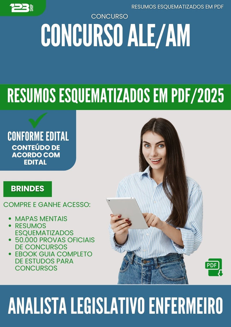 Resumos Esquematizados para Concurso Analista Legislativo Enfermeiro Ale Am 2025 - Conteúdo de Acordo com Edital