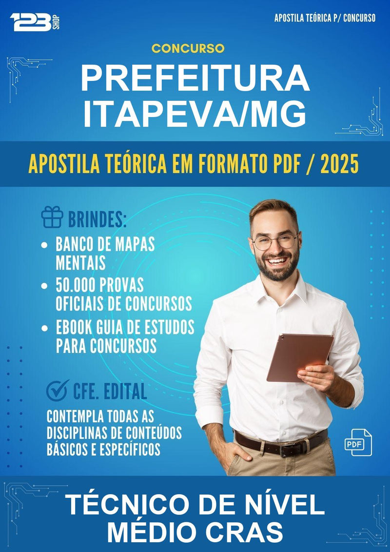 Estude para Prefeitura Itapeva/MG (Técnico de Nível Médio Cras) - Apostila Teórica | Aprova Turbo