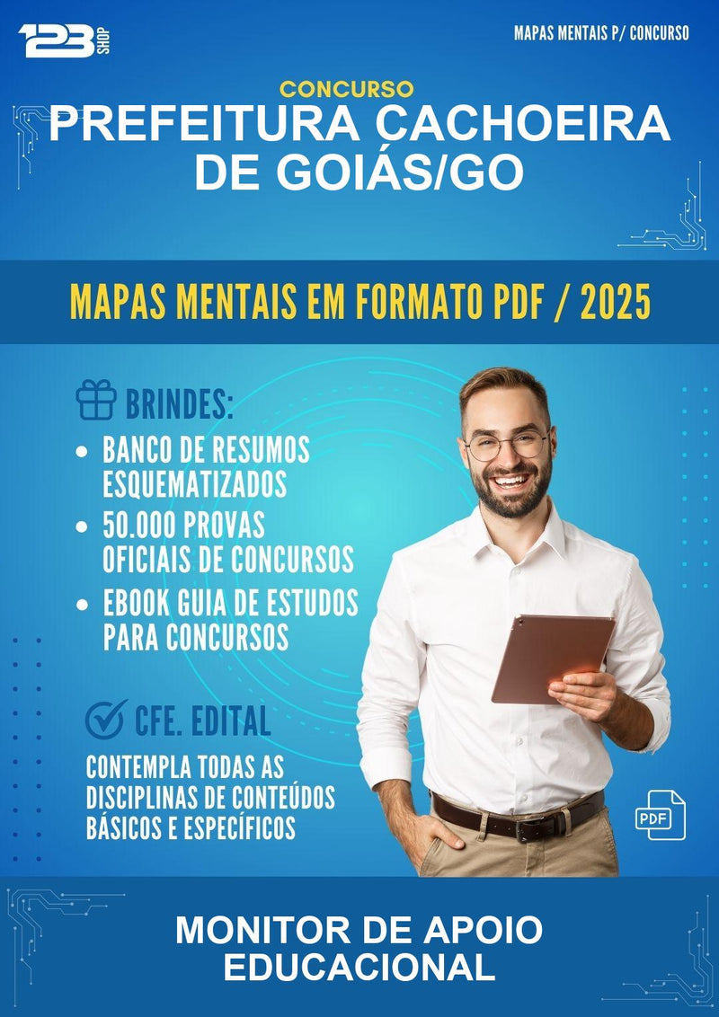 Estude para Prefeitura Cachoeira de Goiás/GO (Monitor de Apoio Educacional) - Mapas Mentais | Aprova Turbo