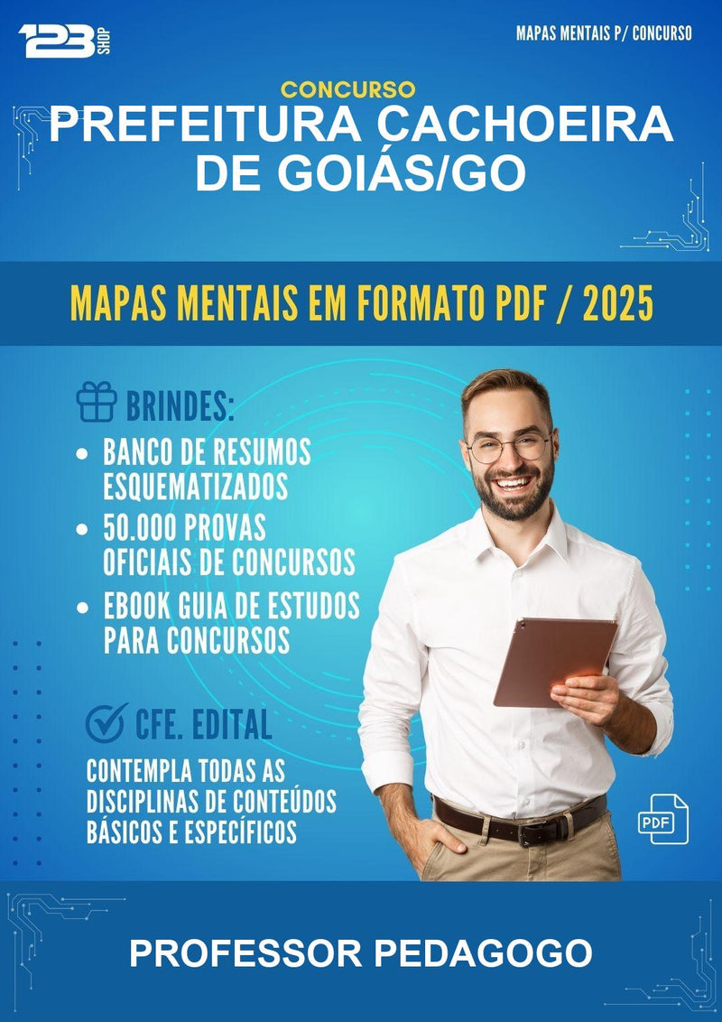 Estude para Prefeitura Cachoeira de Goiás/GO (Professor Pedagogo) - Mapas Mentais | Aprova Turbo