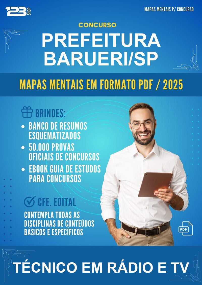 Estude para Prefeitura Barueri/SP (Técnico Em Rádio E Tv) - Mapas Mentais | Aprova Turbo