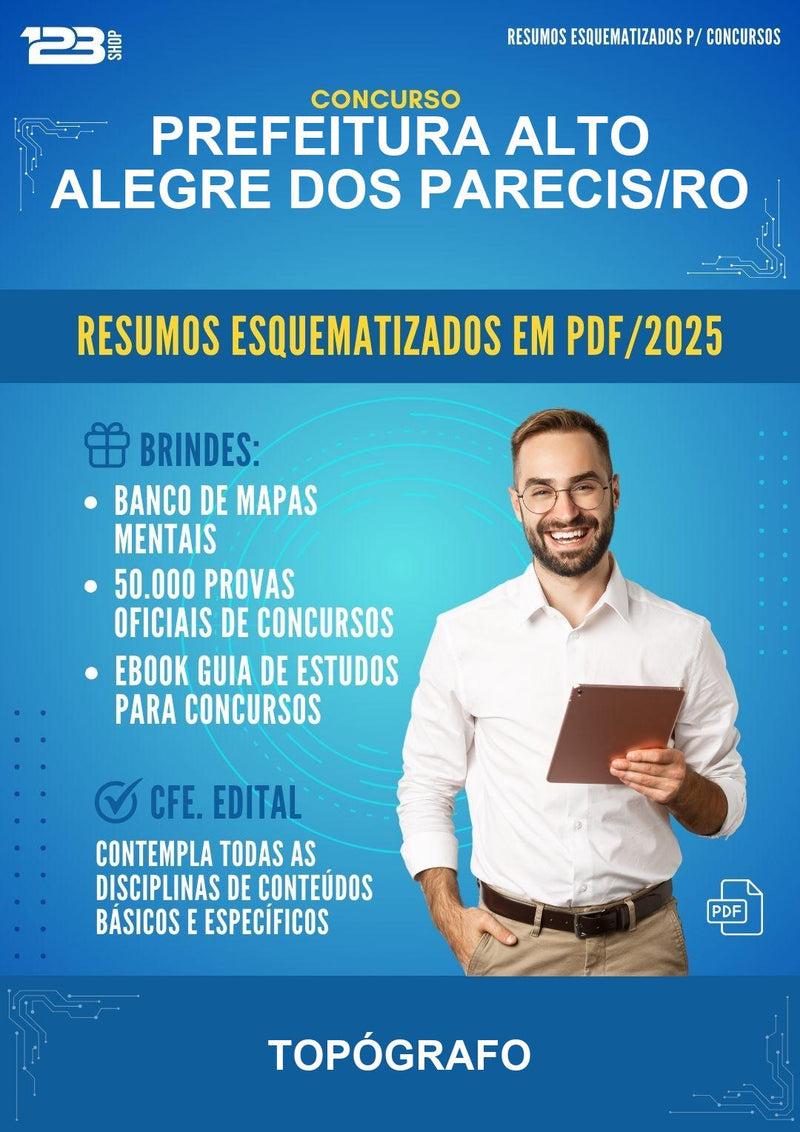 Estude para Prefeitura Alto Alegre dos Parecis/RO (Topógrafo) - Resumos Esquematizados | Aprova Turbo