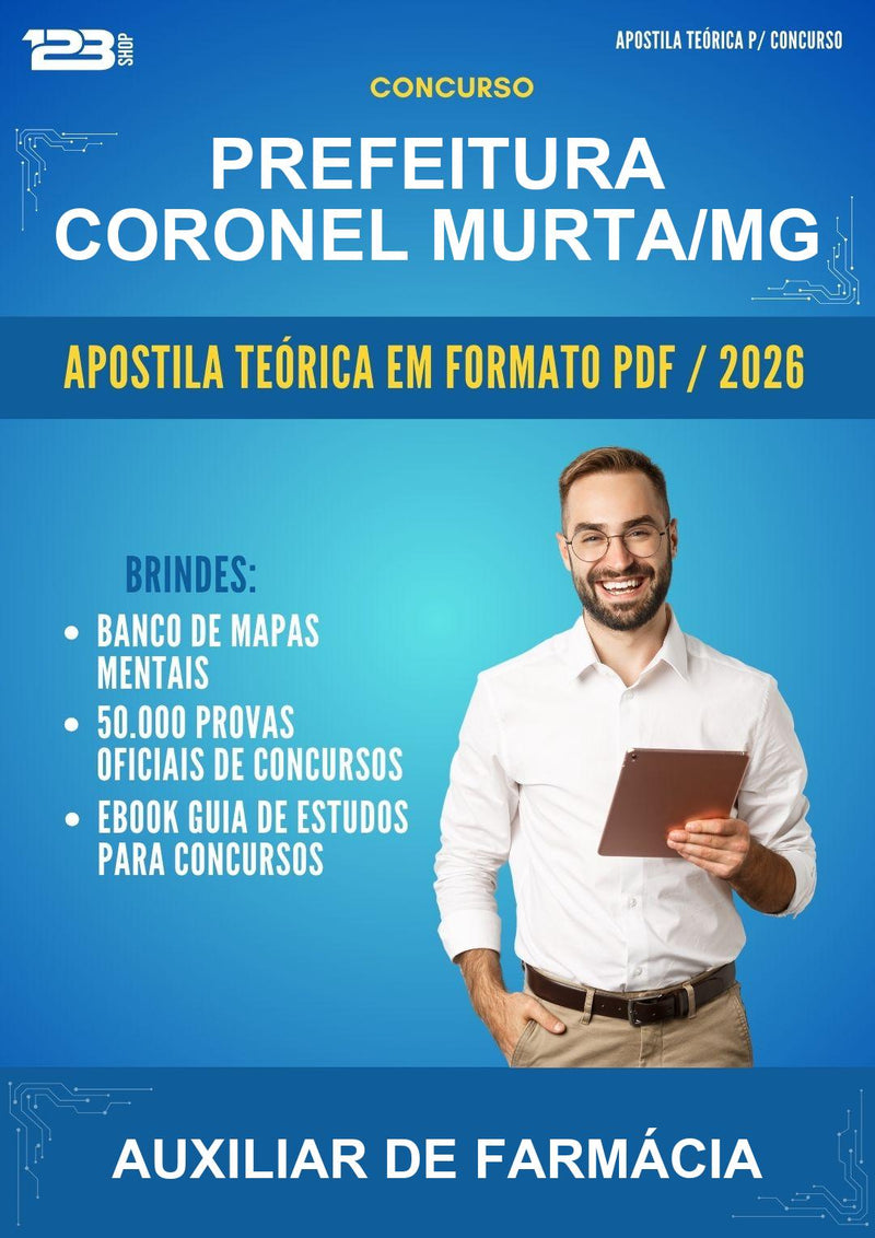 Estude para Prefeitura Coronel Murta/MG (Auxiliar de Farmácia) - Apostila Teórica | Aprova Turbo