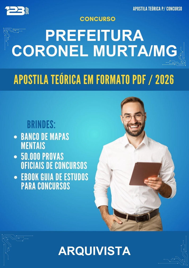 Estude para Prefeitura Coronel Murta/MG (Arquivista) - Apostila Teórica | Aprova Turbo