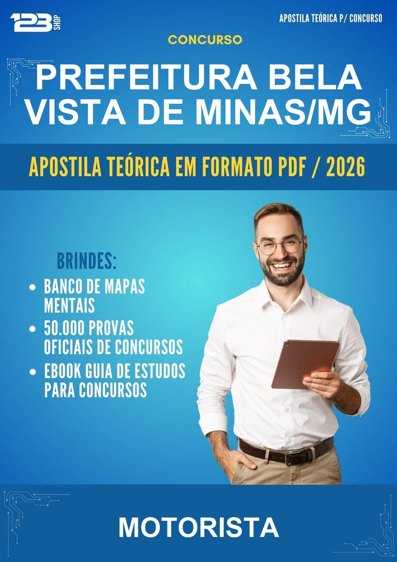 Estude para Prefeitura Bela Vista de Minas/MG (Motorista) - Apostila Teórica | Aprova Turbo