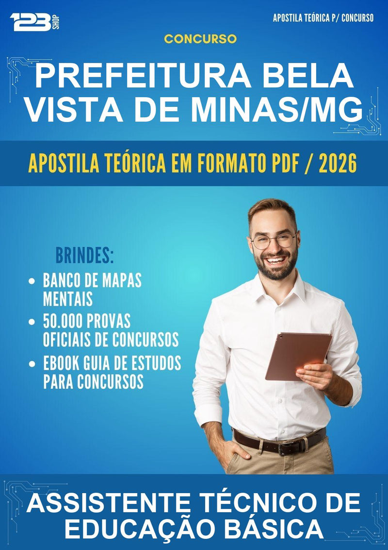 Estude para Prefeitura Bela Vista de Minas/MG (Assistente Técnico de Educação Básica) - Apostila Teórica | Aprova Turbo