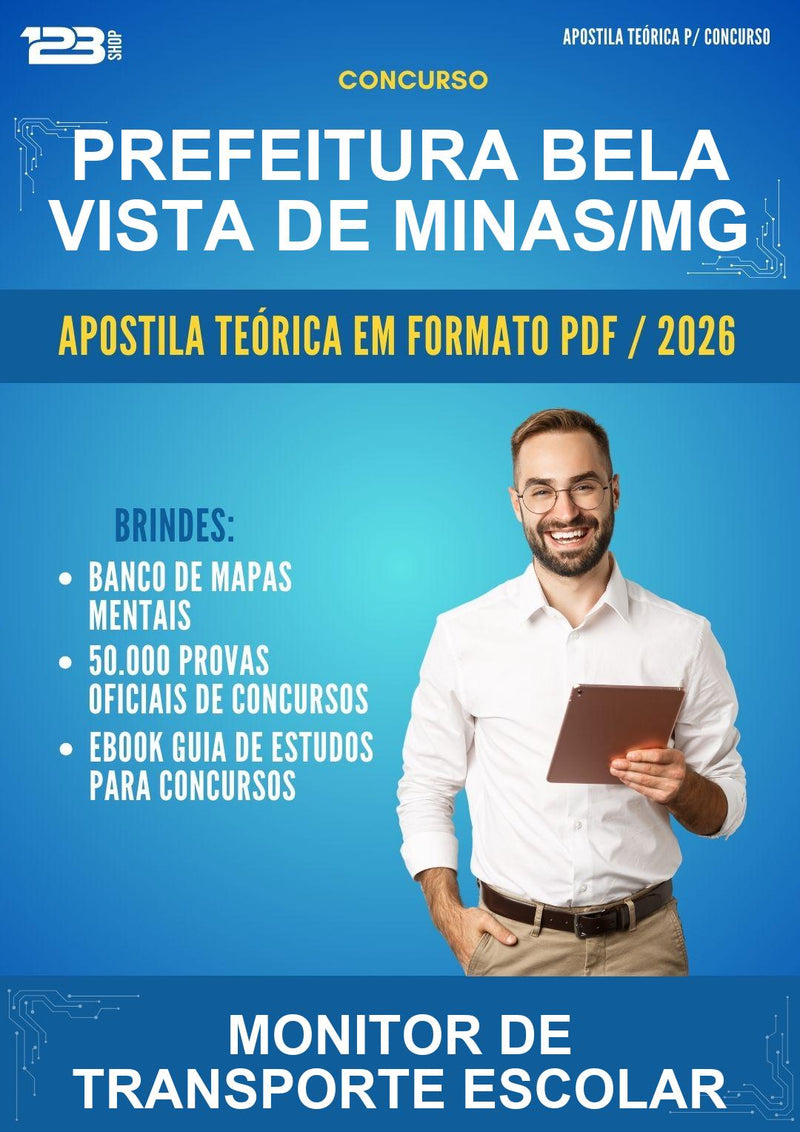 Estude para Prefeitura Bela Vista de Minas/MG (Monitor de Transporte Escolar) - Apostila Teórica | Aprova Turbo