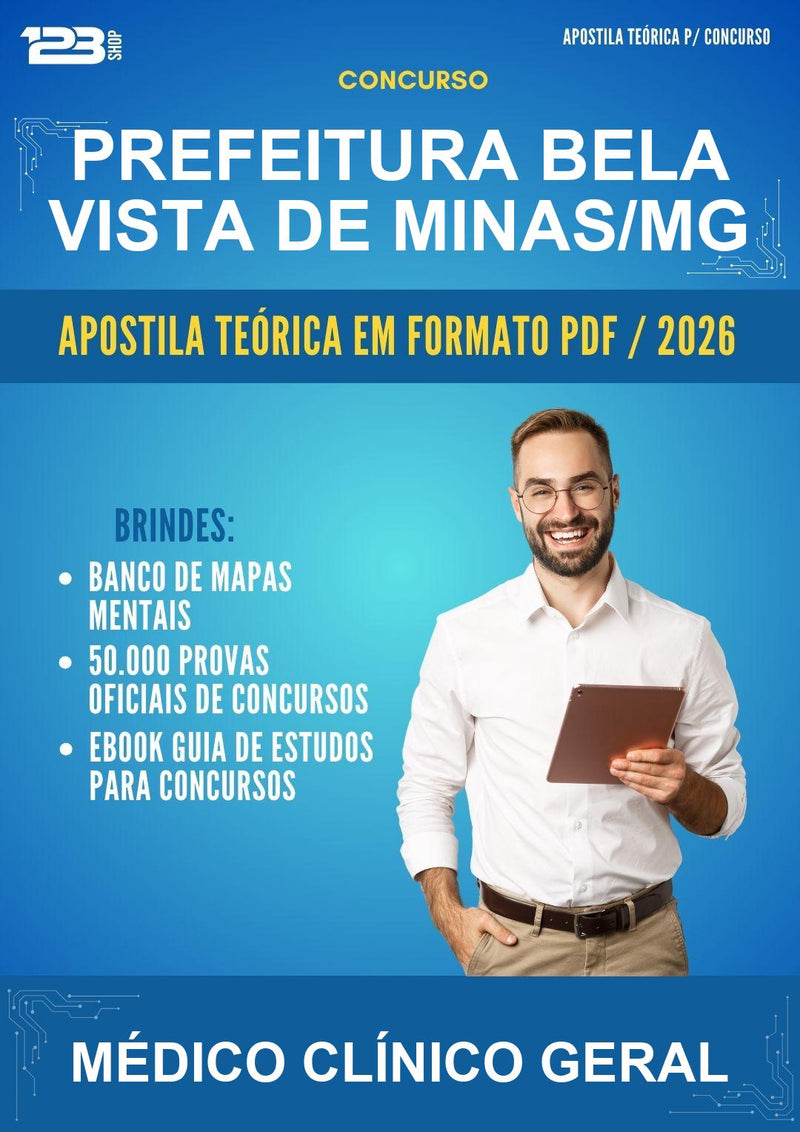 Estude para Prefeitura Bela Vista de Minas/MG (Médico Clínico Geral) - Apostila Teórica | Aprova Turbo
