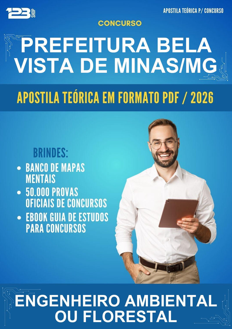Estude para Prefeitura Bela Vista de Minas/MG (Engenheiro Ambiental Ou Florestal) - Apostila Teórica | Aprova Turbo