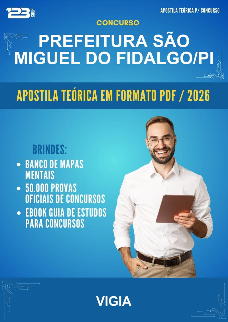 Estude para Prefeitura São Miguel do Fidalgo/PI (Vigia) - Apostila Teórica | Aprova Turbo