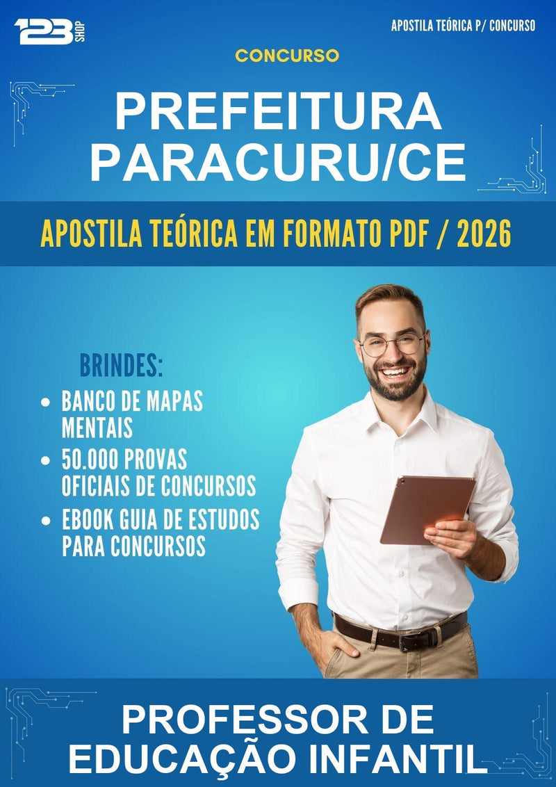 Estude para Prefeitura Paracuru/CE (Professor de Educação Infantil) - Apostila Teórica | Aprova Turbo