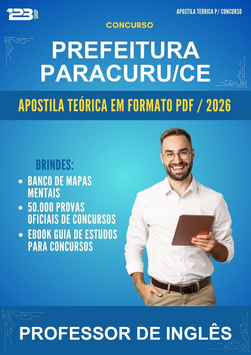 Estude para Prefeitura Paracuru/CE (Professor de Inglês) - Apostila Teórica | Aprova Turbo