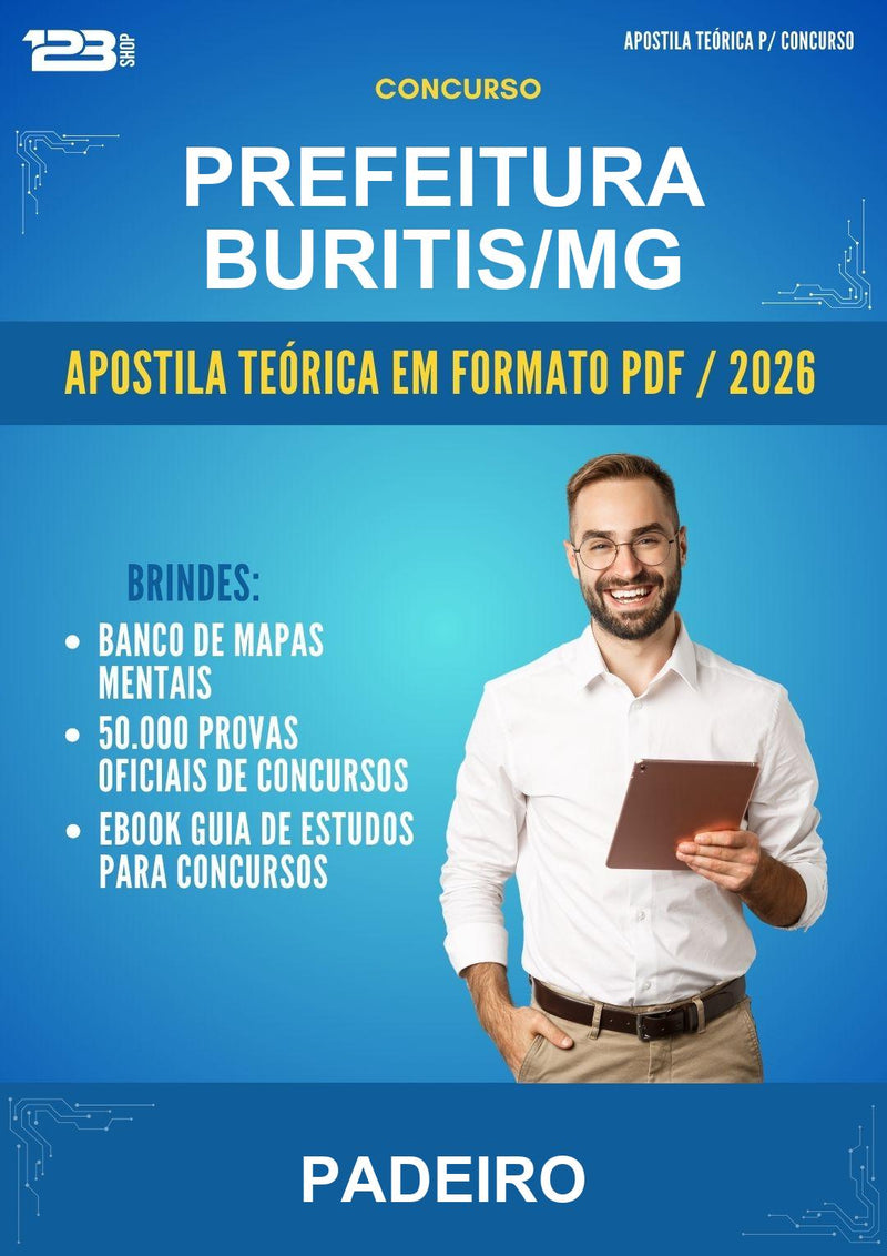 Estude para Prefeitura Buritis/MG (Padeiro) - Apostila Teórica | Aprova Turbo