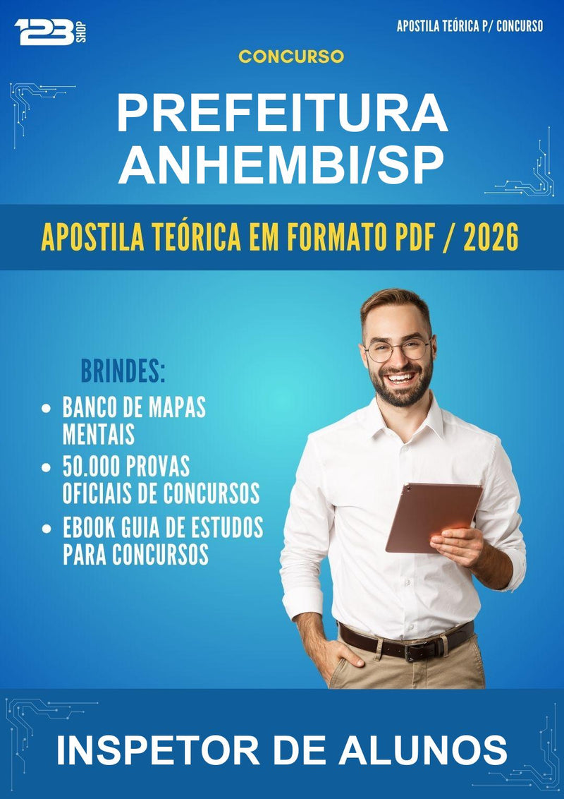 Estude para Prefeitura Anhembi/SP (Inspetor de Alunos) - Apostila Teórica | Aprova Turbo