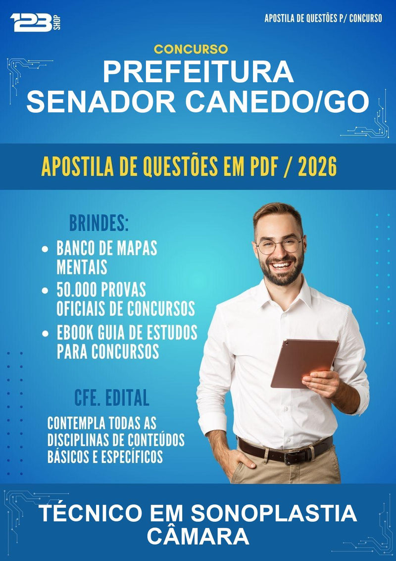 Estude para Prefeitura Senador Canedo/GO (Técnico Em Sonoplastia Câmara - Mais de 1500 Questões) - Apostila de Questões | Aprova Turbo