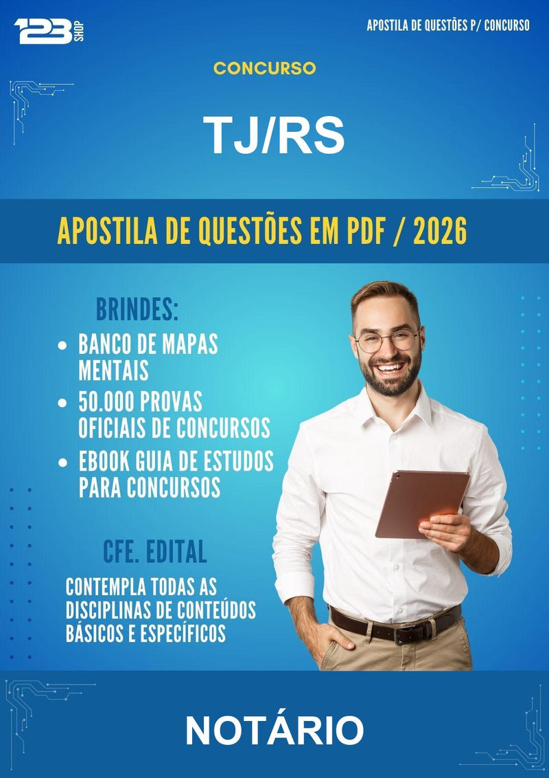 Estude para Tj/RS (Notário - Mais de 1500 Questões) - Apostila de Questões | Aprova Turbo