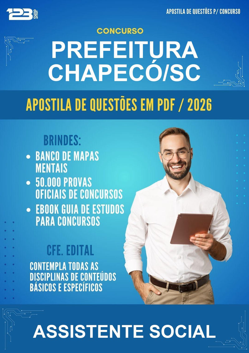 Estude para Prefeitura Chapecó/SC (Assistente Social - Mais de 3000 Questões) - Apostila de Questões | Aprova Turbo