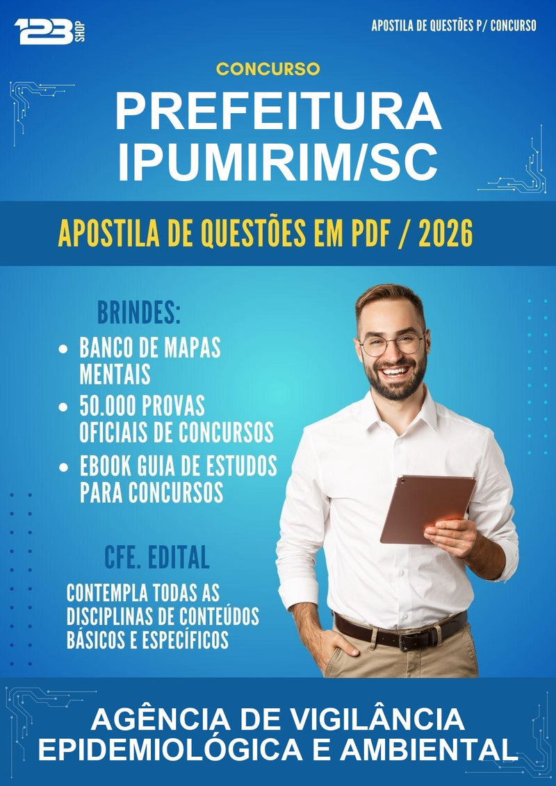 Estude para Prefeitura Ipumirim/SC (Agência de Vigilância Epidemiológica E Ambiental - Mais de 3000 Questões) - Apostila de Questões | Aprova Turbo