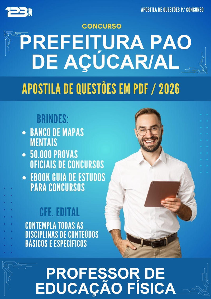 Estude para Prefeitura Pao de Açúcar/AL (Professor de Educação Física - Mais de 600 Questões) - Apostila de Questões | Aprova Turbo