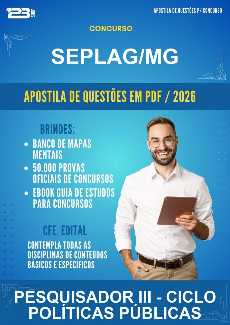 Estude para Seplag/MG (Pesquisador Iii - Ciclo Políticas Públicas - Mais de 4000 Questões) - Apostila de Questões | Aprova Turbo
