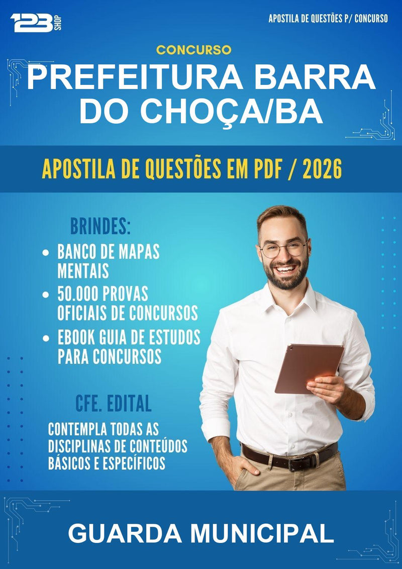 Estude para Prefeitura Barra do Choça/BA (Guarda Municipal - Mais de 4000 Questões) - Apostila de Questões | Aprova Turbo