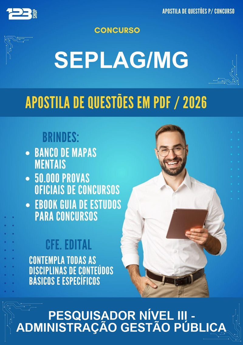 Estude para Seplag/MG (Pesquisador Nível Iii - Administração Gestão Pública - Mais de 4000 Questões) - Apostila de Questões | Aprova Turbo