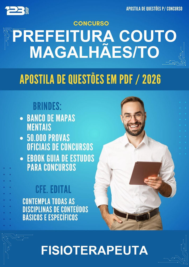 Estude para Prefeitura Couto Magalhães/TO (Fisioterapeuta - Mais de 4000 Questões) - Apostila de Questões | Aprova Turbo