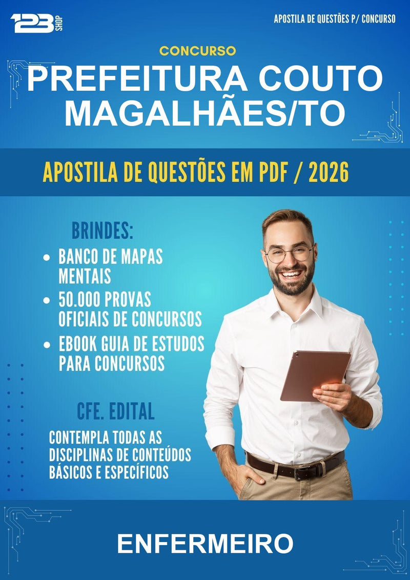 Estude para Prefeitura Couto Magalhães/TO (Enfermeiro - Mais de 4000 Questões) - Apostila de Questões | Aprova Turbo