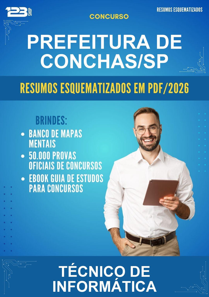 Estude para Prefeitura de Conchas/SP (Técnico de Informática) - Resumos Esquematizados | Aprova Turbo