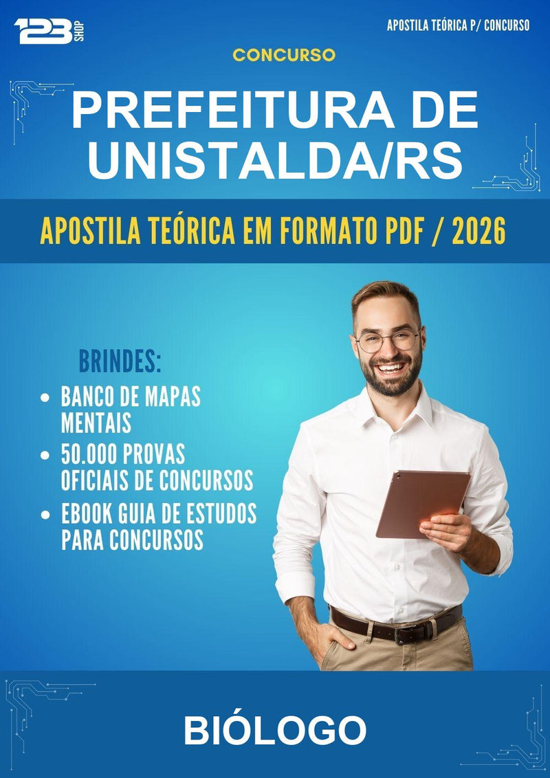 Estude para Prefeitura de Unistalda/RS (Biólogo) - Apostila Teórica | Aprova Turbo