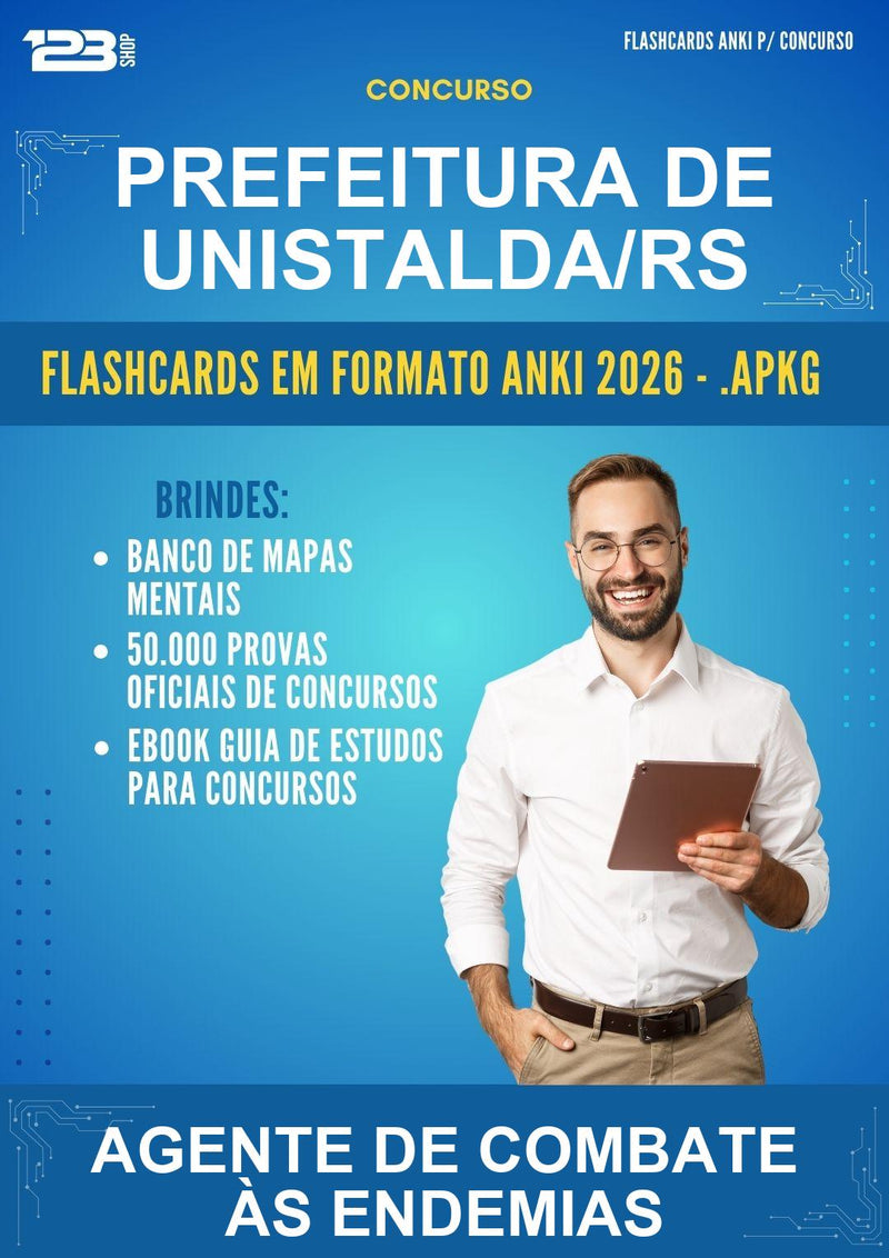 Estude para Prefeitura de Unistalda/RS (Agente de Combate Às Endemias - 2000 Flashcards) - Flashcards Anki | Aprova Turbo