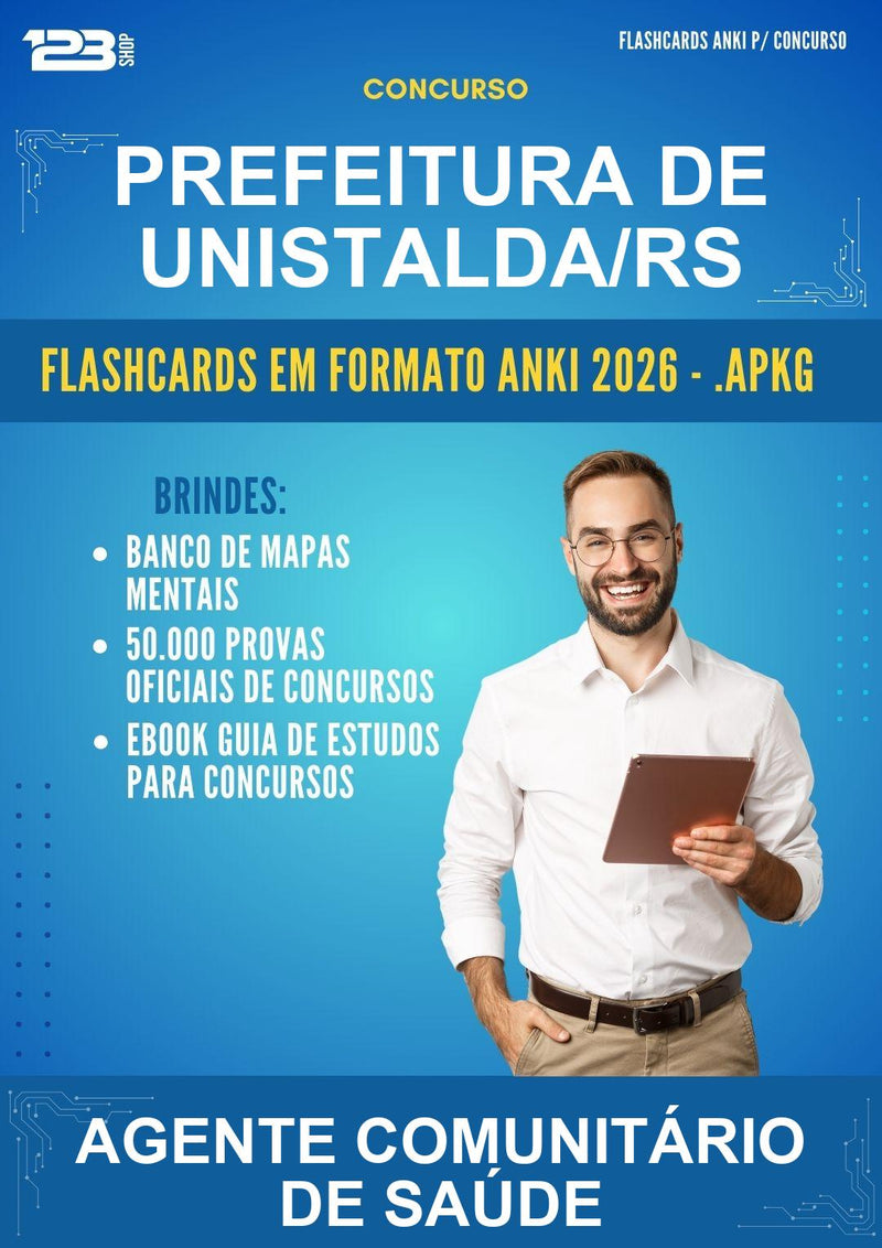 Estude para Prefeitura de Unistalda/RS (Agente Comunitário de Saúde - 2000 Flashcards) - Flashcards Anki | Aprova Turbo