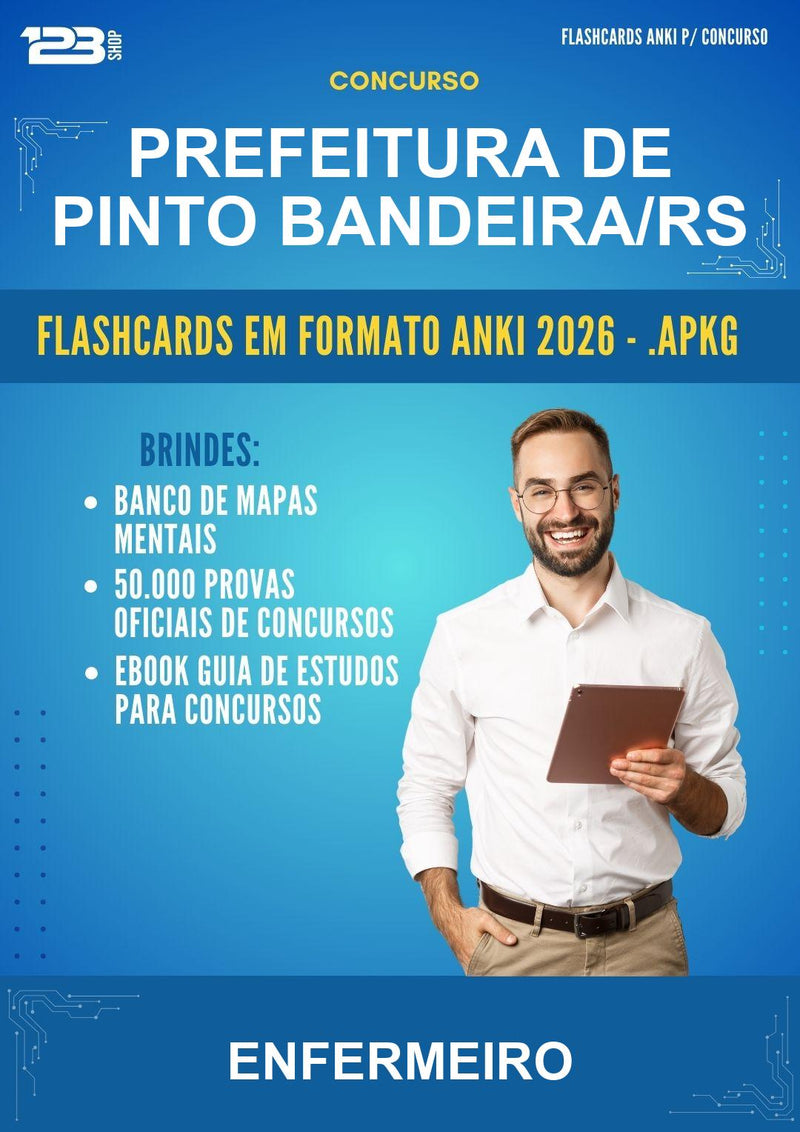 Estude para Prefeitura de Pinto Bandeira/RS (Enfermeiro - 2000 Flashcards) - Flashcards Anki | Aprova Turbo