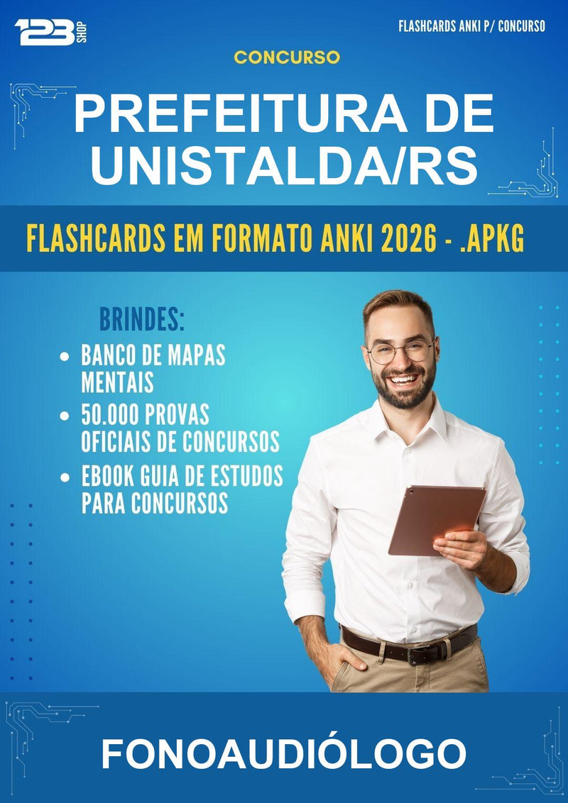 Estude para Prefeitura de Unistalda/RS (Fonoaudiólogo - 2000 Flashcards) - Flashcards Anki | Aprova Turbo
