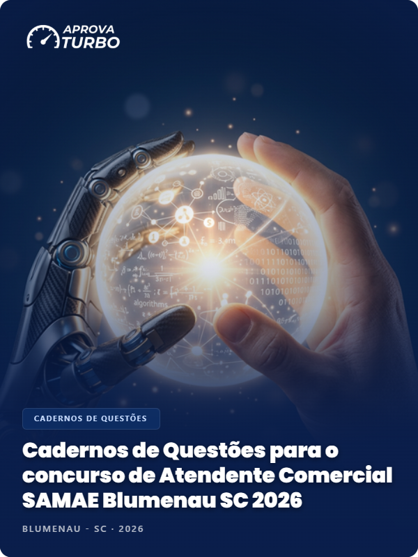 Cadernos de Questões para o concurso de Atendente Comercial SAMAE Blumenau SC 2026 - 6.000 Questões
