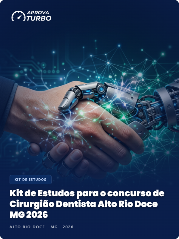 Kit de Estudos para o concurso de Cirurgião Dentista Alto Rio Doce MG 2026